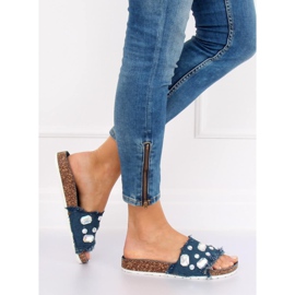 CK100 D.BLUE marinblå jeans tofflor 1