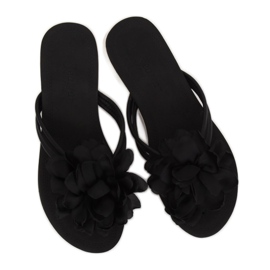 Svarta flip-flops med blomma CK103 svart 1