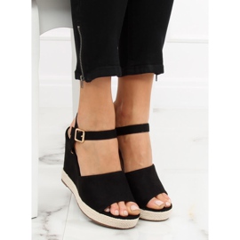 Svarta sandaler på en kil svart FD-5M14 Svart 2