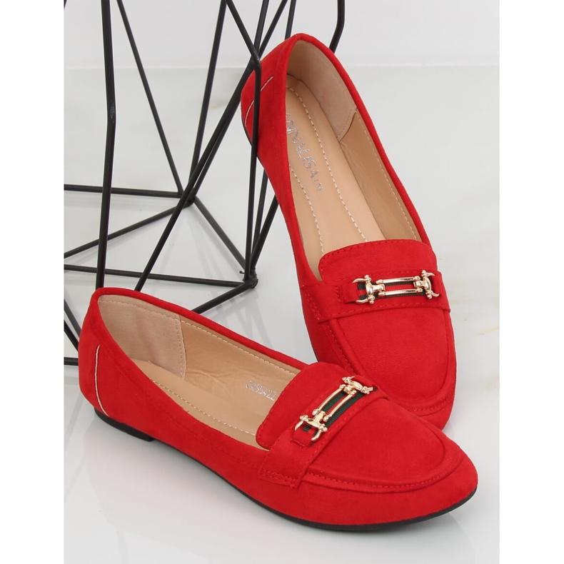 Röda dam loafers JM8542Z Rojo 2