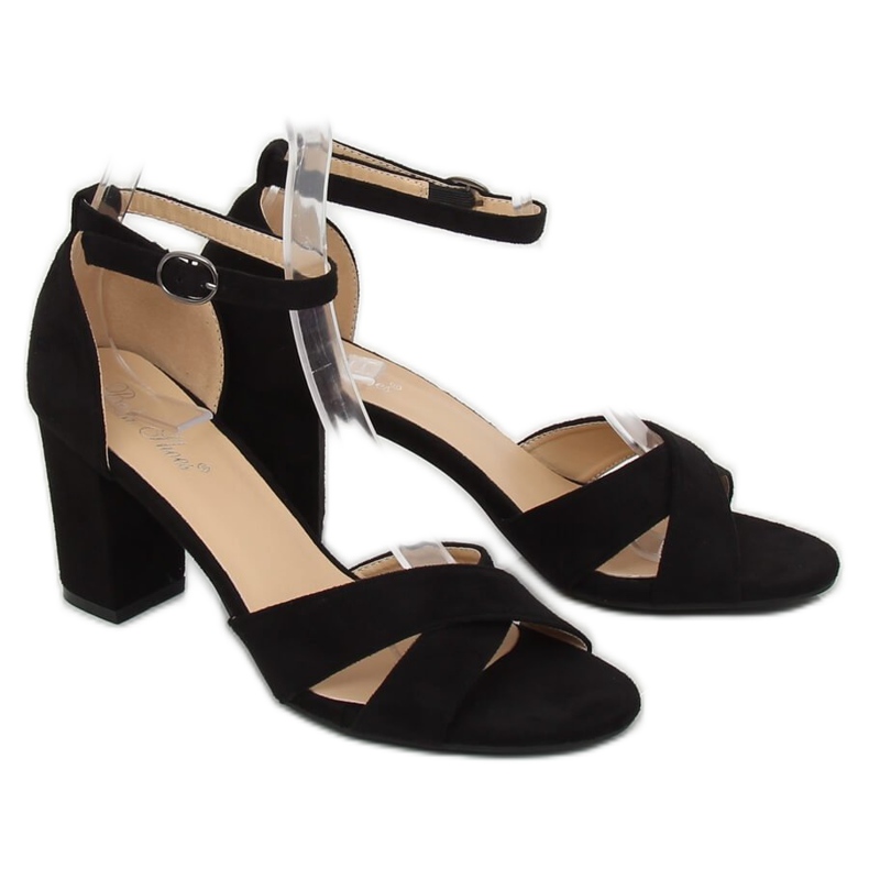 Svarta FH-3M26 Svarta sandaler på stolpen 1