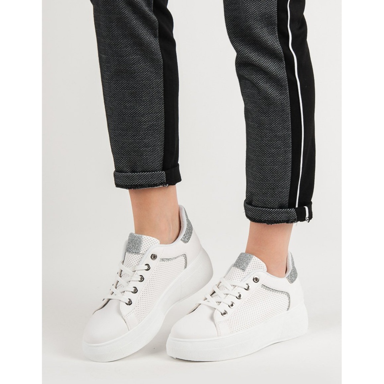 Sportskor med glitter vit 1