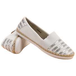 Kayla Glänsande Espadrilles vit 1