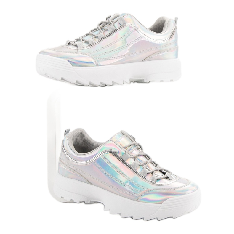 Holo silverlackade sneakers grå 1