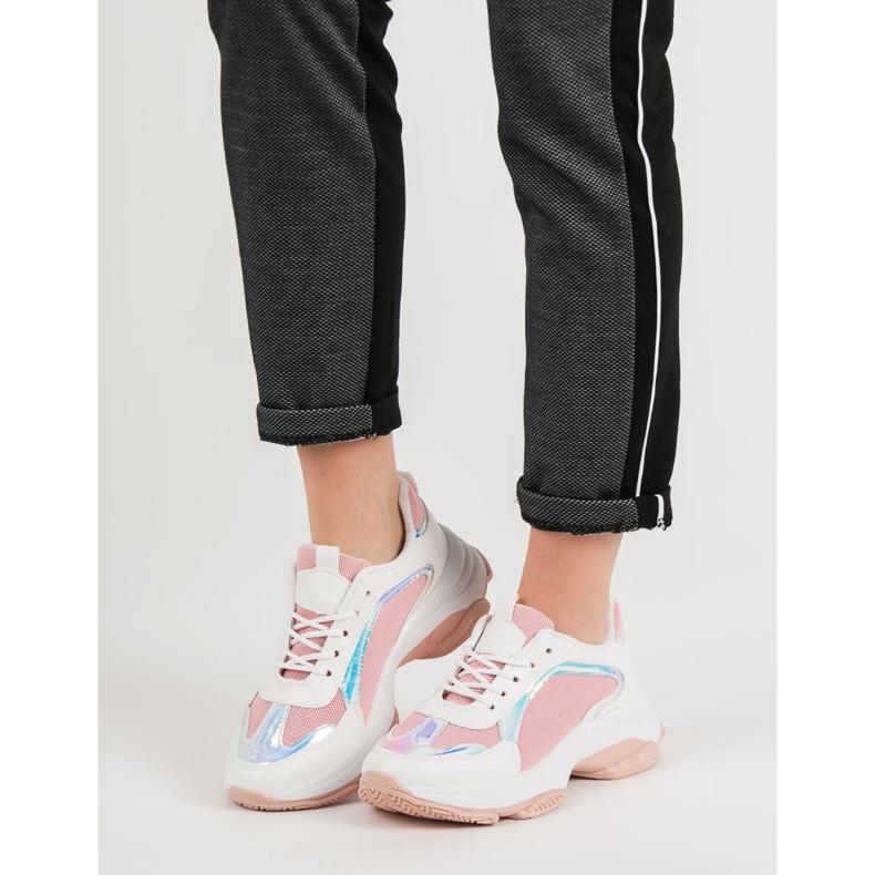 Renda Trendiga sneakers vit rosa 1