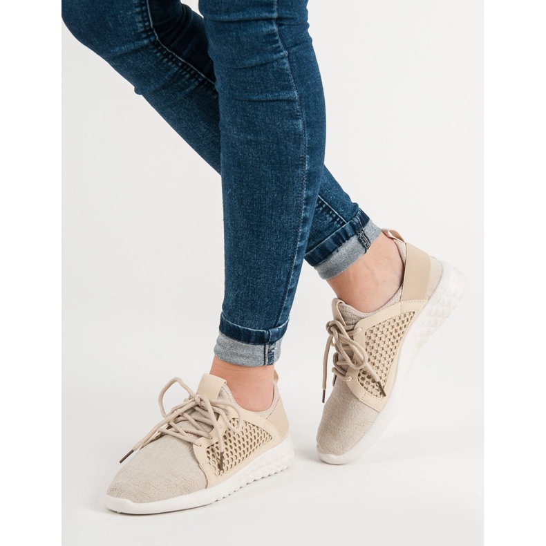 Trendiga textilskor brun 1