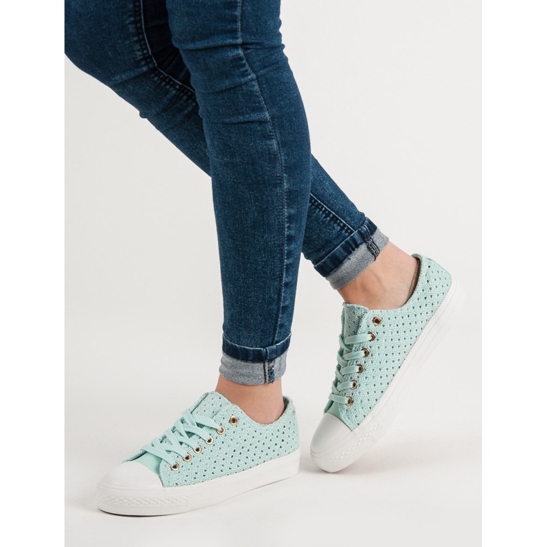 Mint textil sneakers grön 1