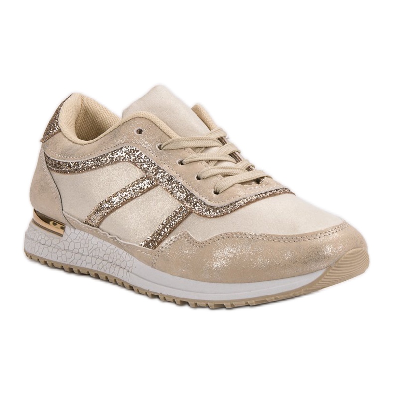 Sportskor med glitter gul 1