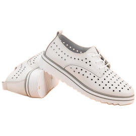 Kylie Läder Openwork skor vit 1 Kylie Läder Openwork skor vit 1