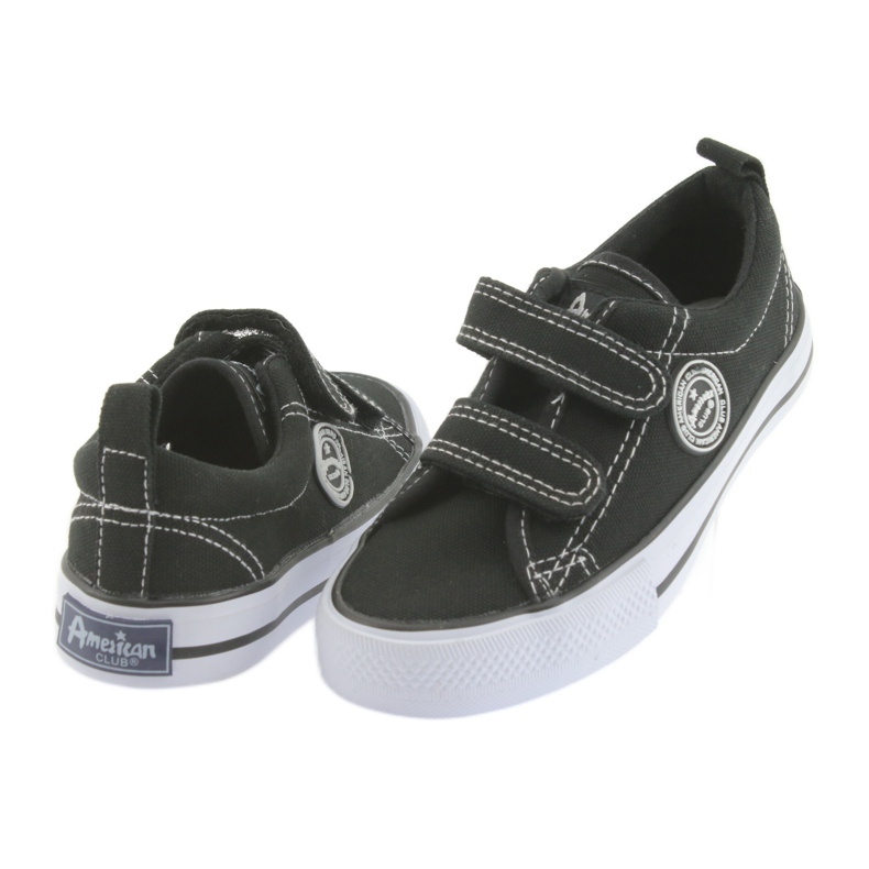 American Club American Children's Brush Sneakers Svart kardborrband 5
