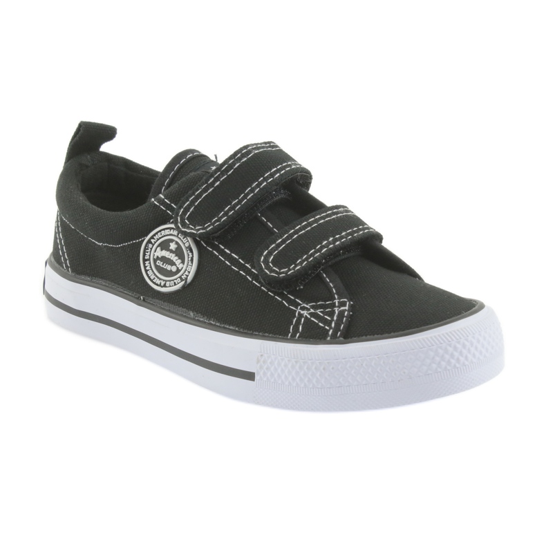 American Club American Children's Brush Sneakers Svart kardborrband 1
