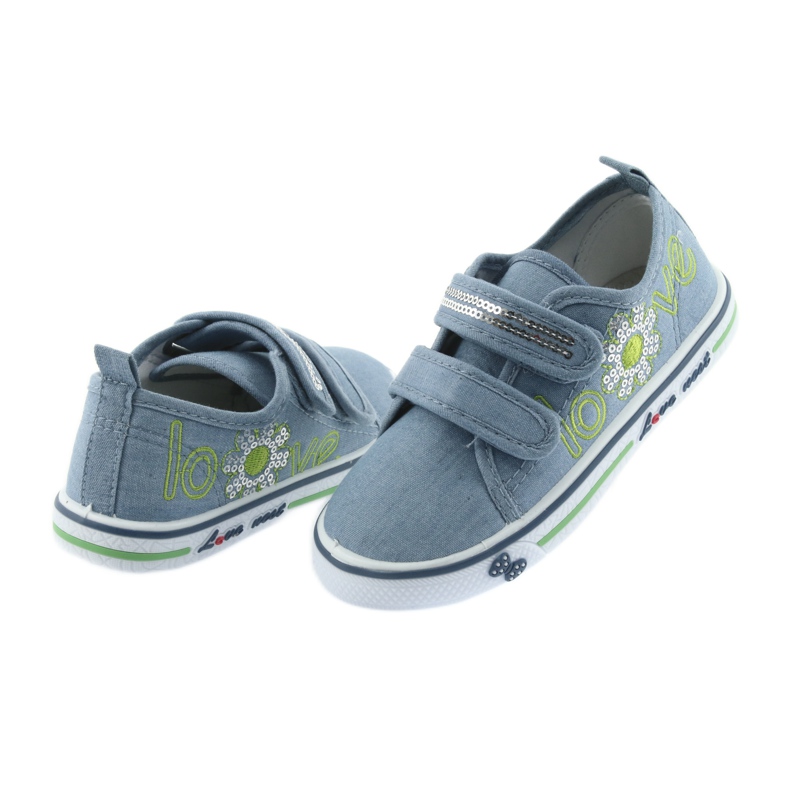 Blå jeans älskar Atletico sneakers, läderinsats 4