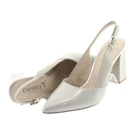 Grå damsandaler på stolpen Caprice 29604 5