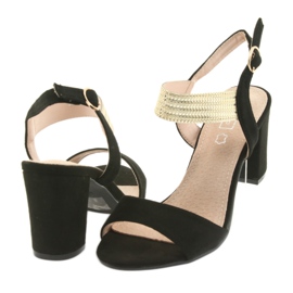 Sandaler på stolpen Filippo 817 svart / guld 4