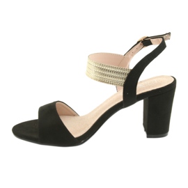 Sandaler på stolpen Filippo 817 svart / guld 2