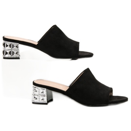 Lucky Shoes Sandaler med högklackat mocka svart 2