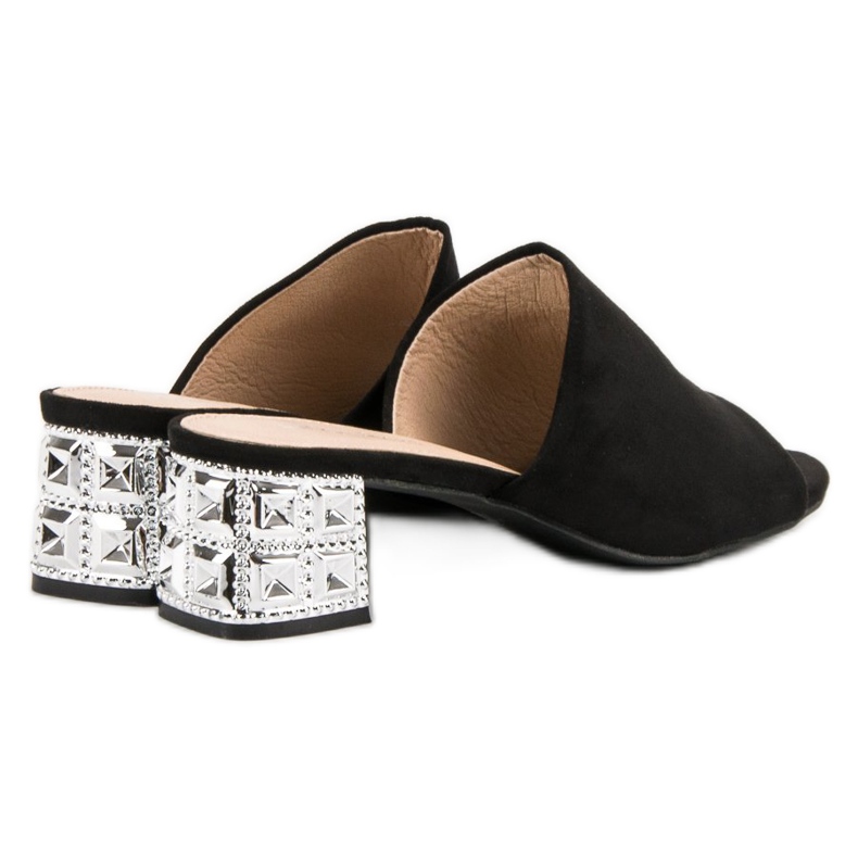 Lucky Shoes Sandaler med högklackat mocka svart 1