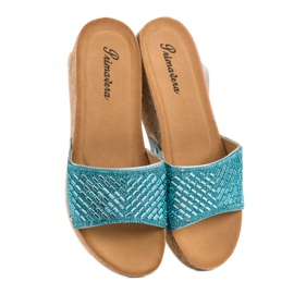 Primavera Blue Wedge Tofflor blå 2