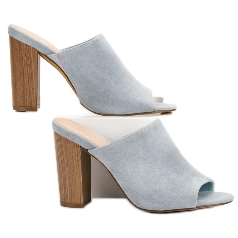 Kayla Inbyggda högklackade sandaler blå 1