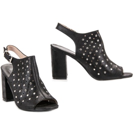 VINCEZA sandaler med jetstrålar svart 2