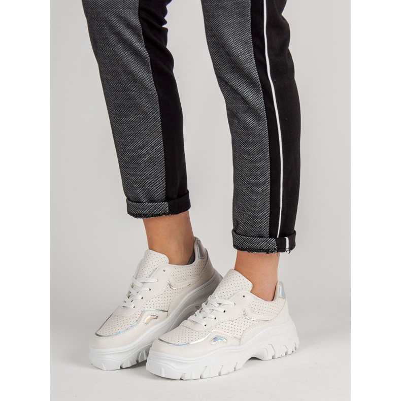 Vita sneakers med Holo -effekt 2