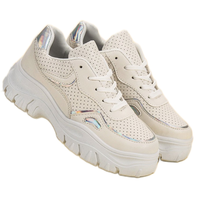 Vita sneakers med Holo -effekt 1