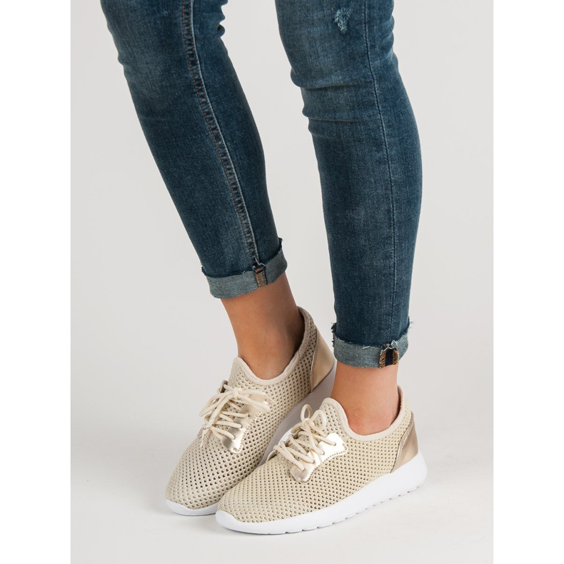 SHELOVET Mesh sportskor gul 1