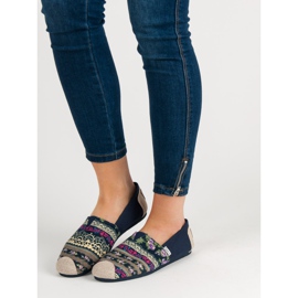 Lady Fashion Slip On Boho Sneakers blå mångfärgad 2