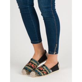 Lady Fashion Slip On Boho Sneakers svart mångfärgad 1