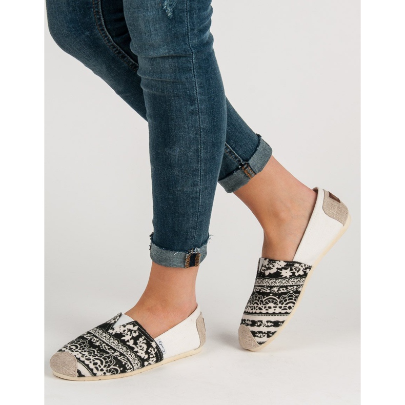 Lady Fashion Slip On Boho Sneakers svart brun 2