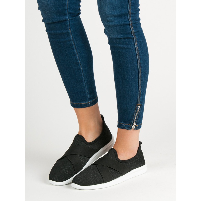 Ideal Shoes Slip-on sportskor svart 1