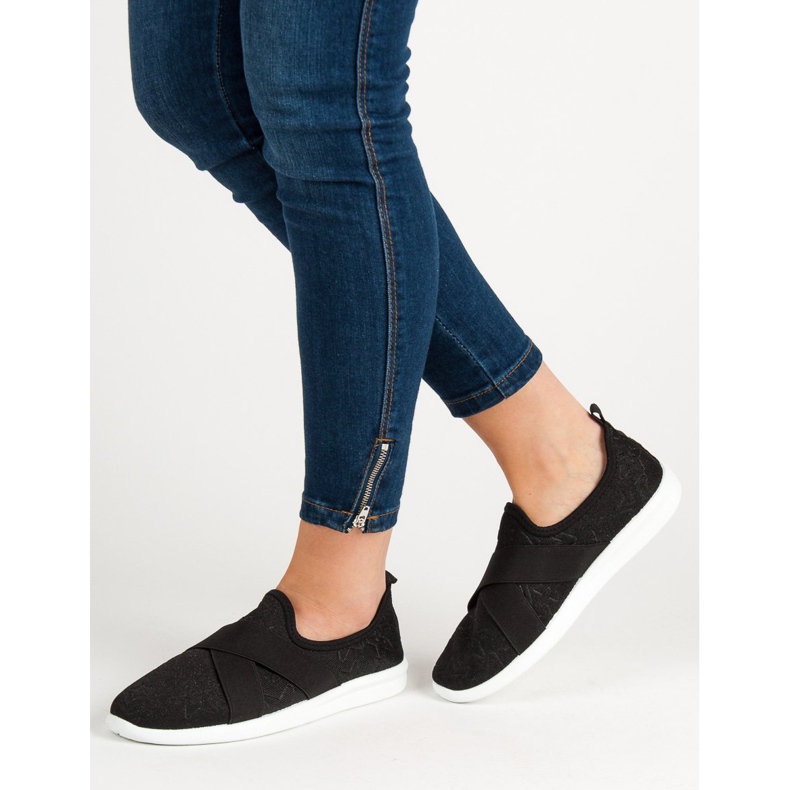 Ideal Shoes Slip-on sportskor svart 2