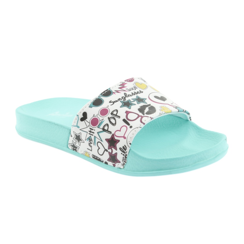 American Club gröna profilerade solglasögon tofflor vit svart rosa 1