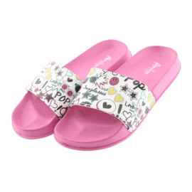 Solglasögon tofflor profilerade American Club rosa vit svart grön gul 4