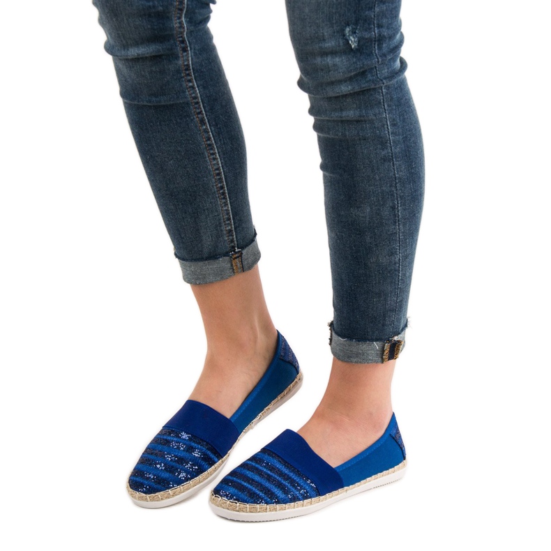 Kayla Glänsande Espadrilles blå 1