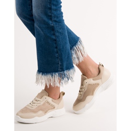 SHELOVET Trendiga sneakers beige 2