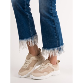 SHELOVET Trendiga sneakers beige 1
