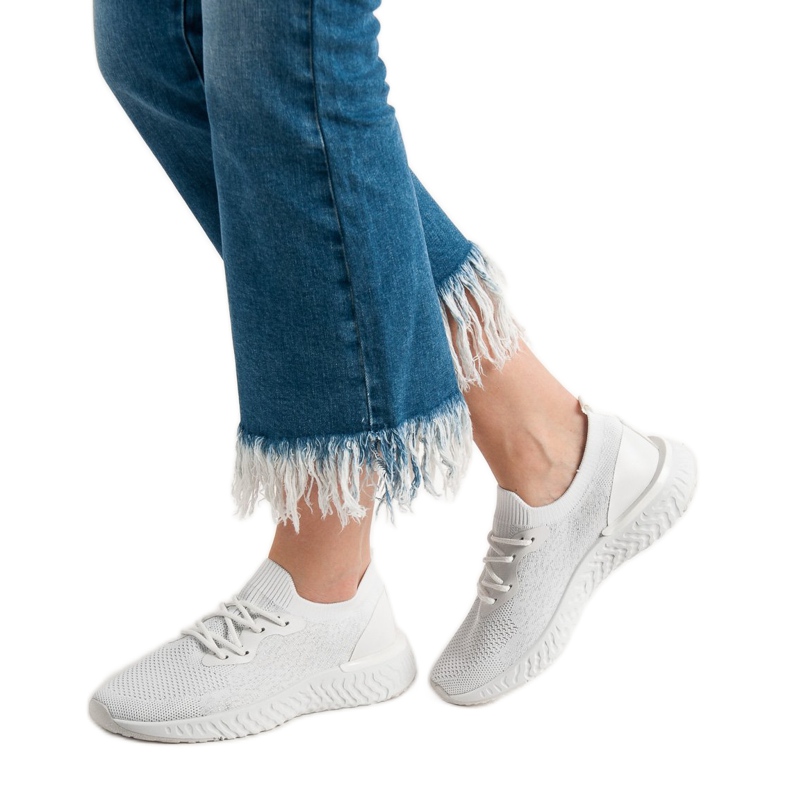 SHELOVET Textil sportskor vit 2