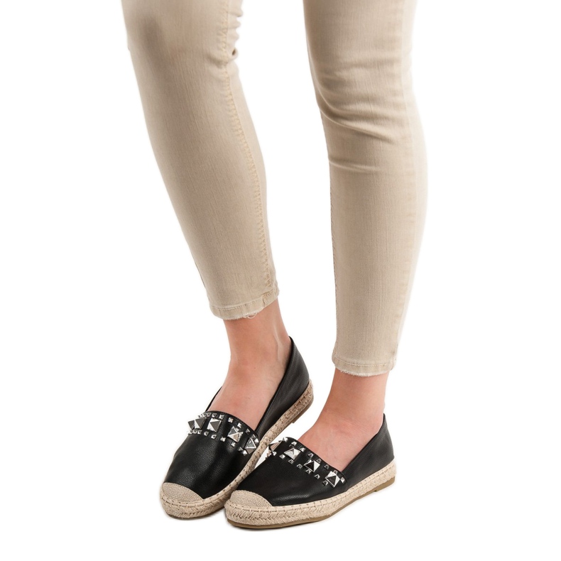Janessa Espadriller med dubbar svart 1