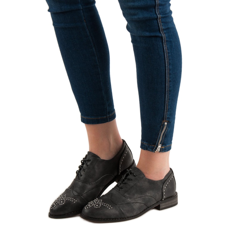 Primavera Brogues med strass grå 2