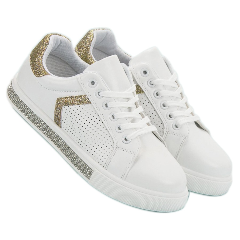 Ideal Shoes Sportskor med Cubic Zirconia vit 1