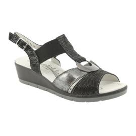 Filippo Bekväma sandaler med kilkilor svart grå 1