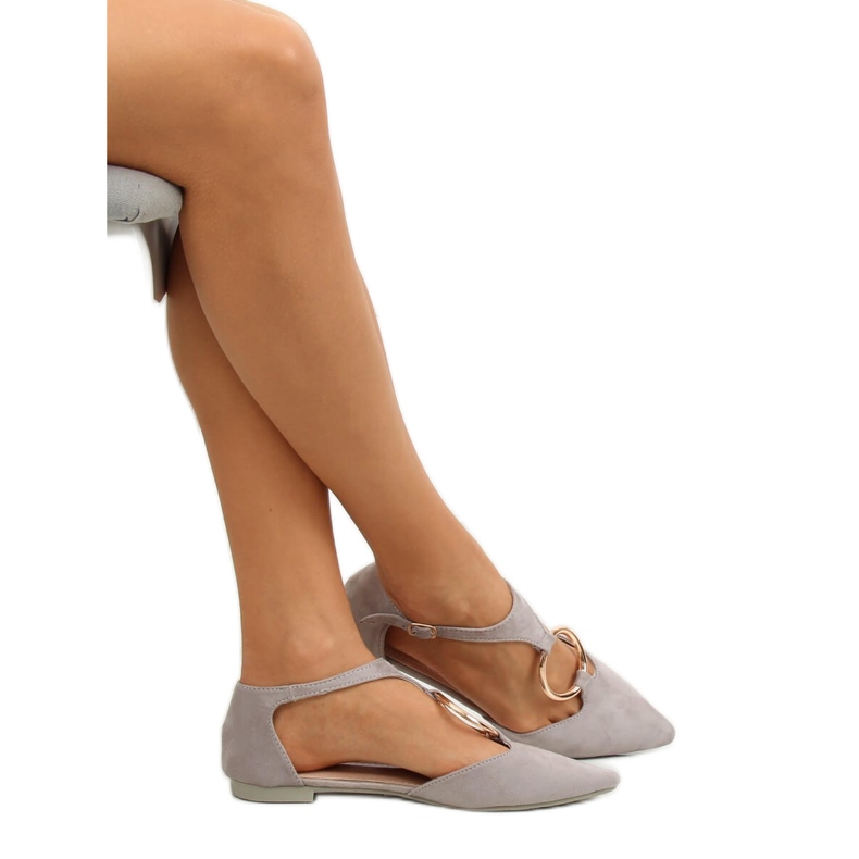 Grå öppna ballerinor JN7119 L. GRÅ 2