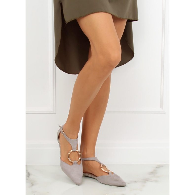 Grå öppna ballerinor JN7119 L. GRÅ 1