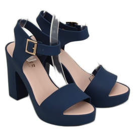 Sandaler med hög klack Meliski KM202 Marinblå 1