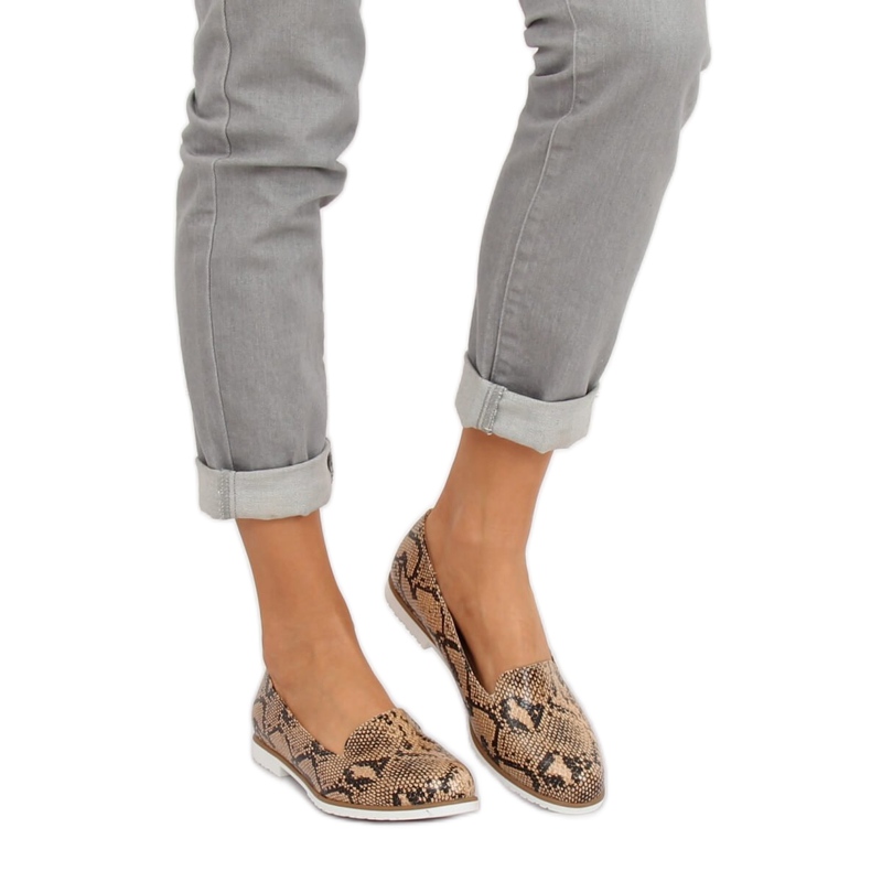 Loafers lordsy ormskinn MM50188 Snake brun 1