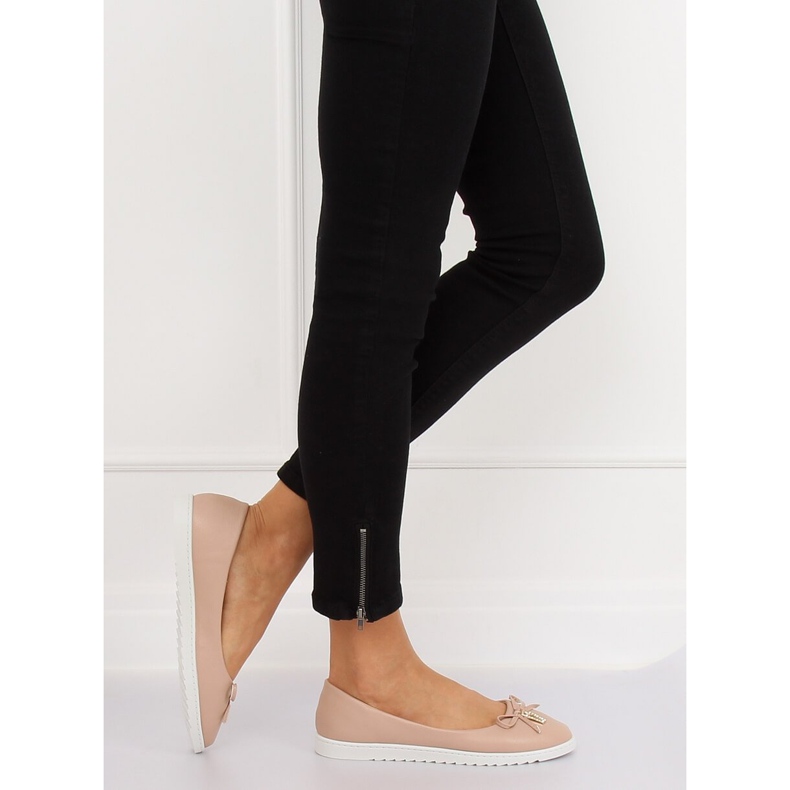 Beige ballerinor för kvinnor YSD-04 Naken 1