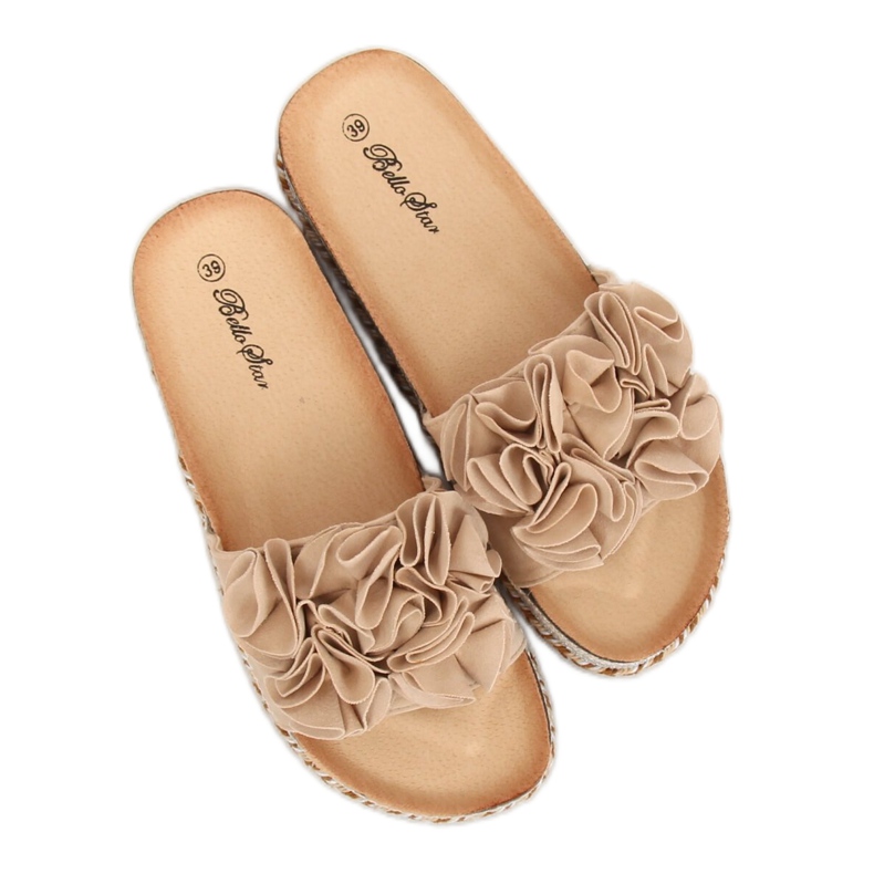 Beige tofflor för kvinnor S61 Beige 2