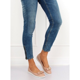 Beige ballerinor för kvinnor YSD-03 Naken 1