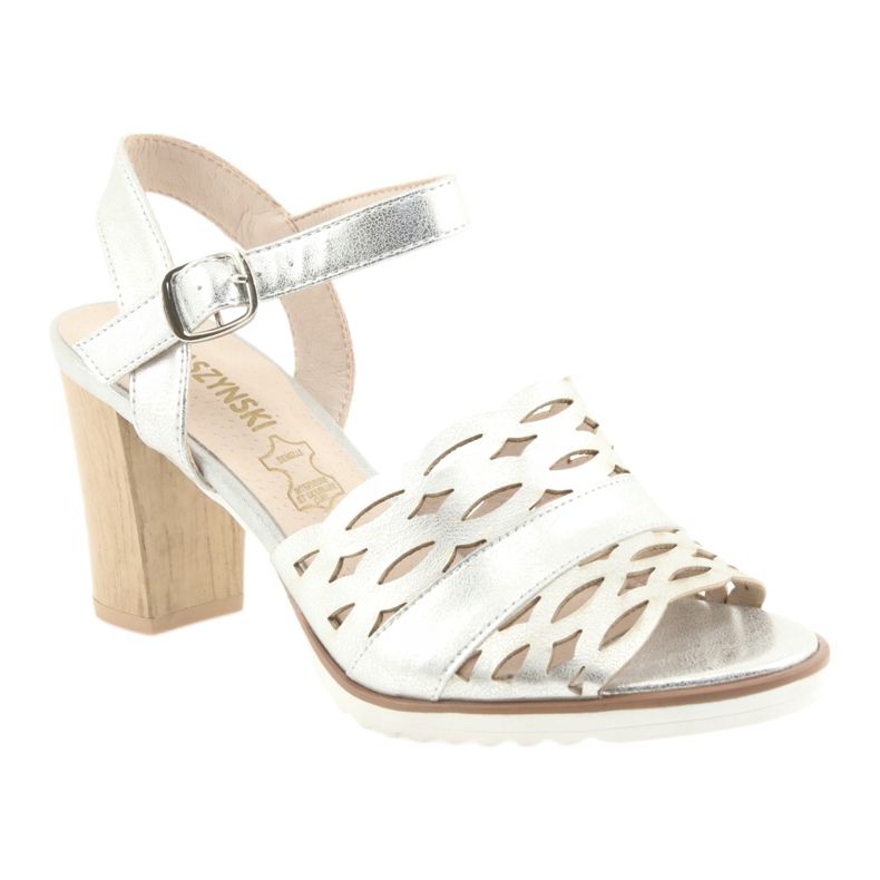 M.Daszyński Silver sandaler Daszyński 1846 stolpe grå 1